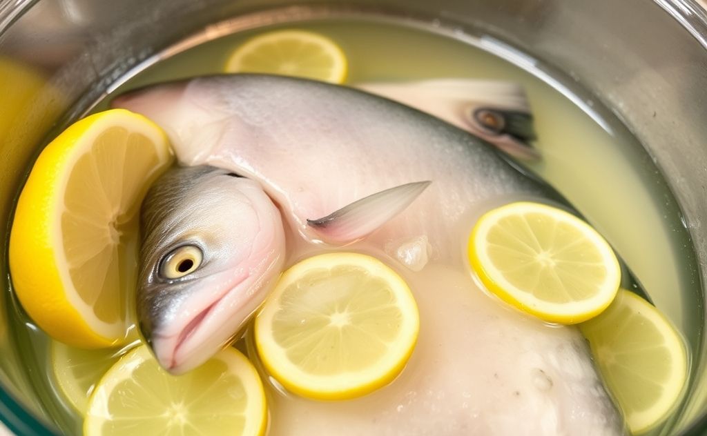 Soaking fish in lemon juice for optimal flavor