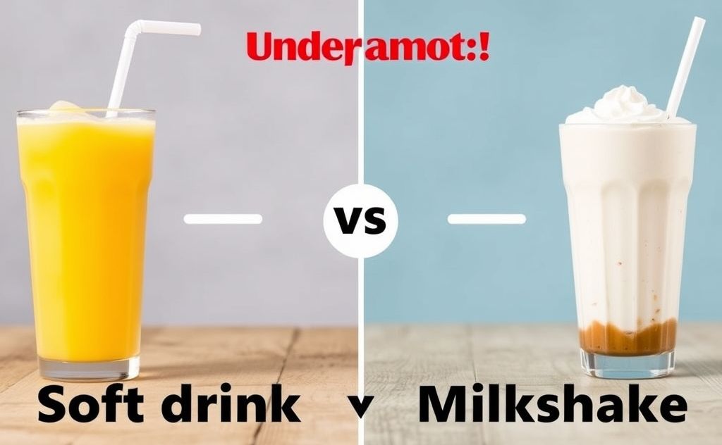 Soft drink and milkshake comparison graphic