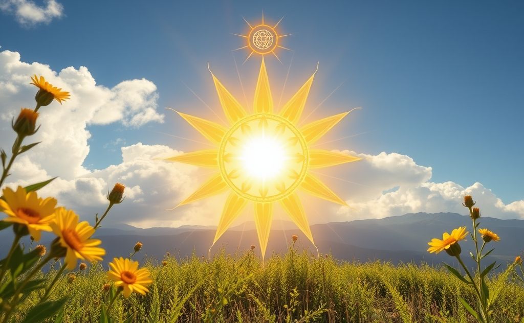 Solar Plexus energy with sun and nature elements