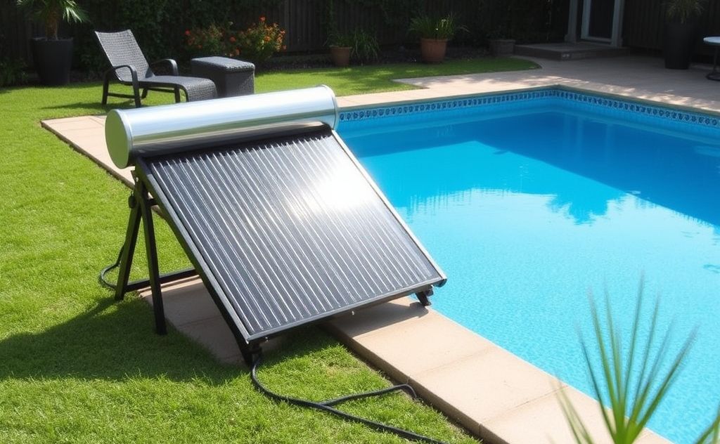 Solar heater connected to a swimming pool