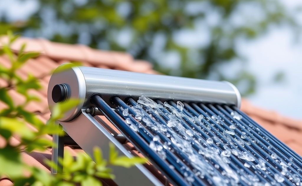 Solar heater heating water, typical time duration.