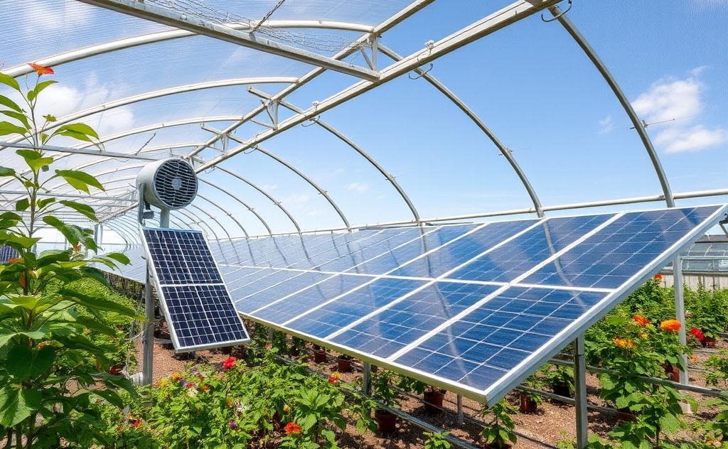 Solar heater in a greenhouse environment