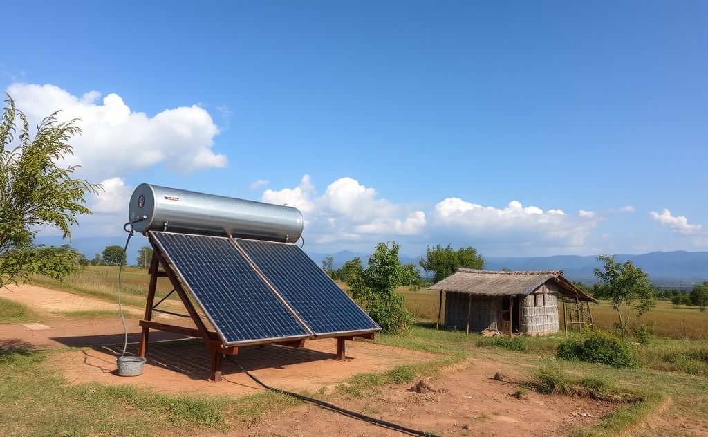 Solar heater in a rural off-grid setting