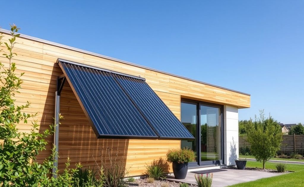 Solar heater integrated into a modern home design