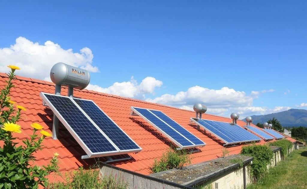 Solar heaters lower emissions through clean energy.