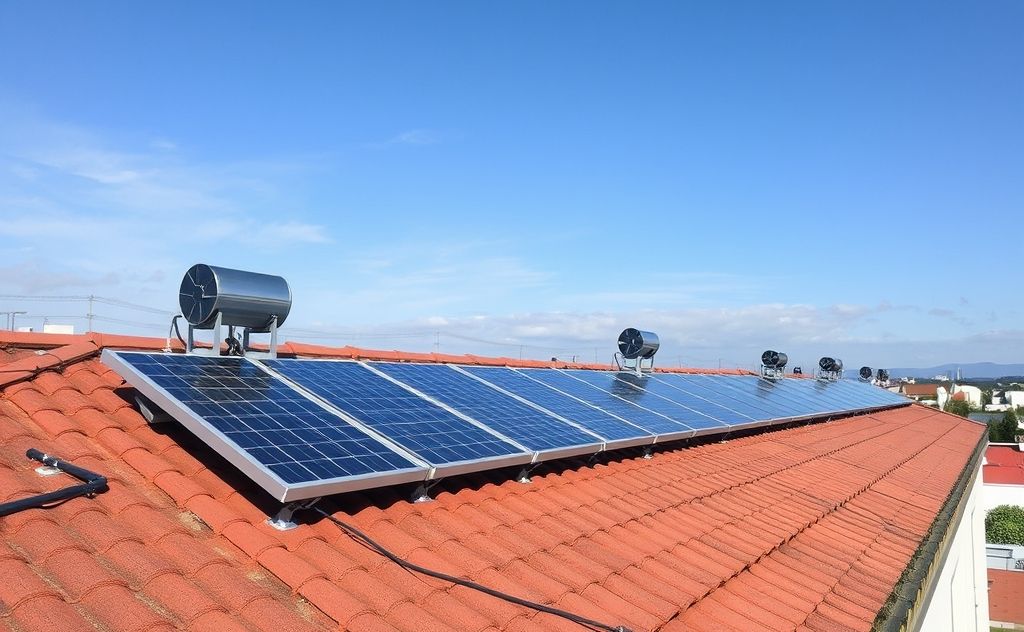 Solar heaters on rooftops for energy efficiency