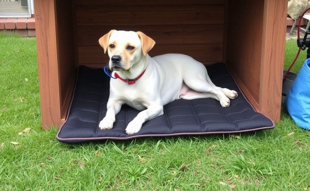 Solar heating pad for dog house warmth