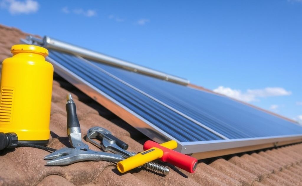 Solar heating system installation guide with tools