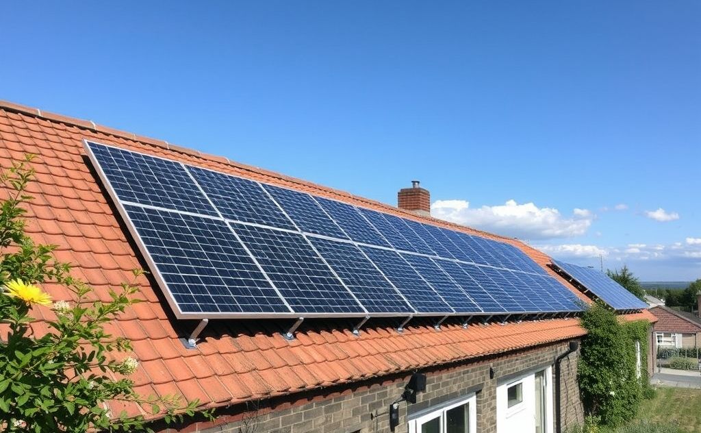 Solar panels powering efficient HVAC systems