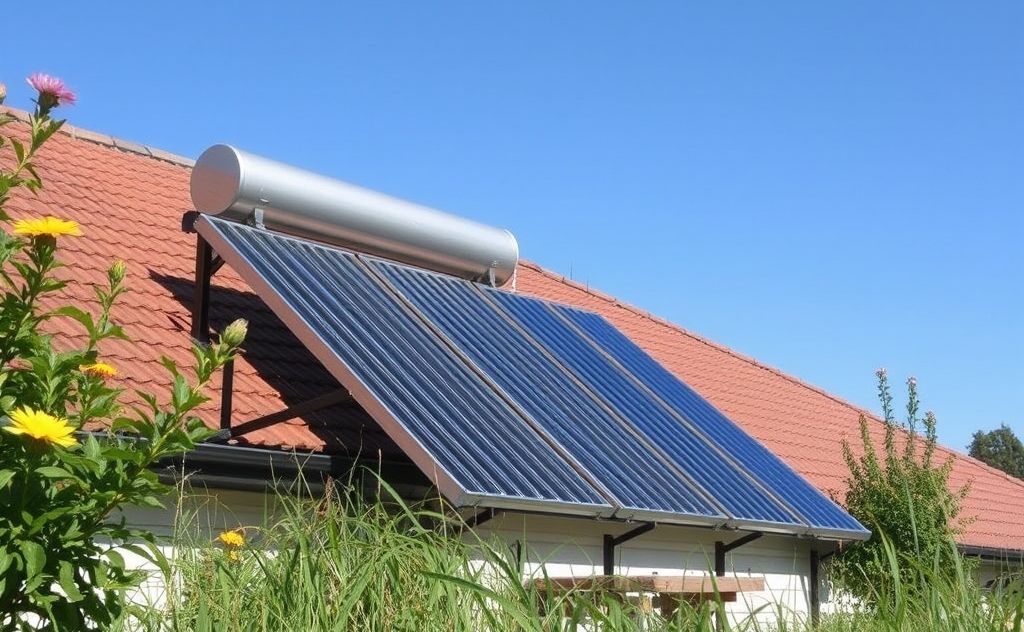 Solar water heater efficiency in action outdoors