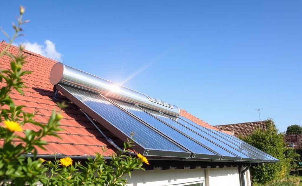 Solar water heater efficiency in action with sunlight