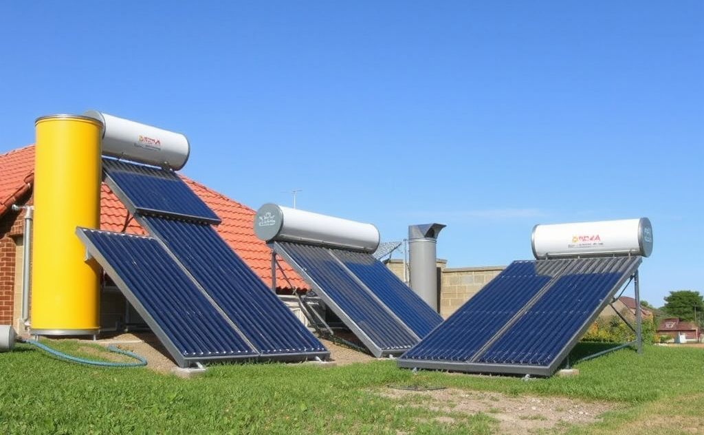 Solar water heaters comparison with diverse designs