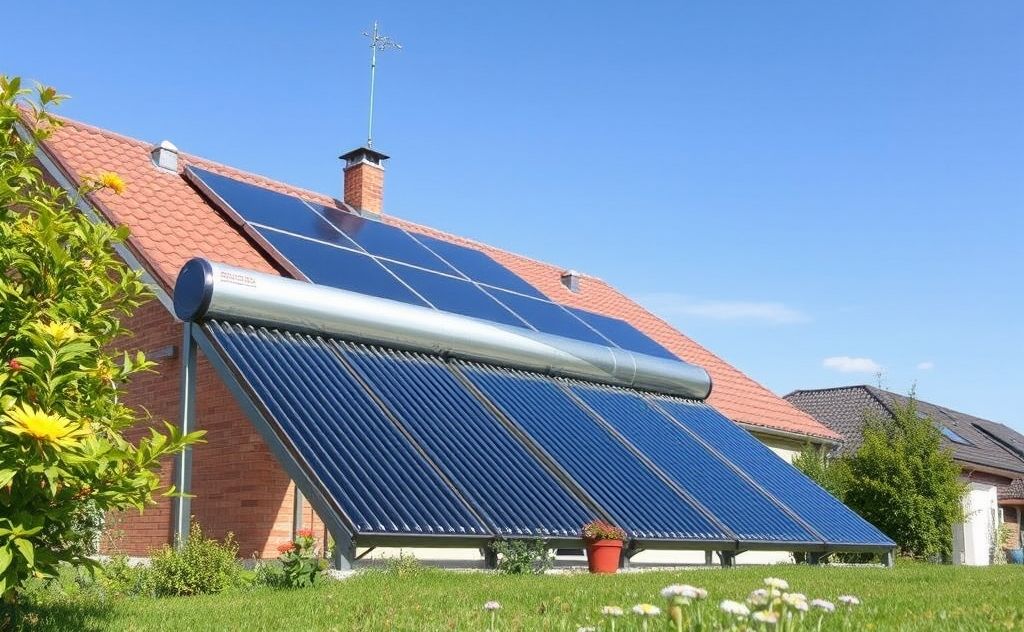 Solar water heating system for residential use