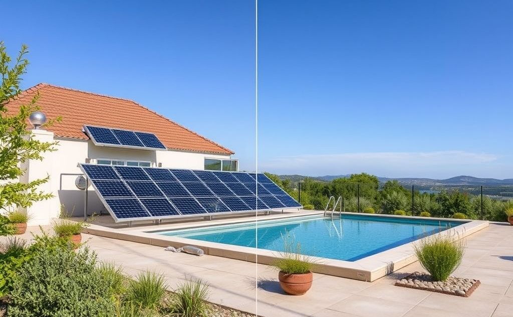 Solar-powered pool heating transformation process