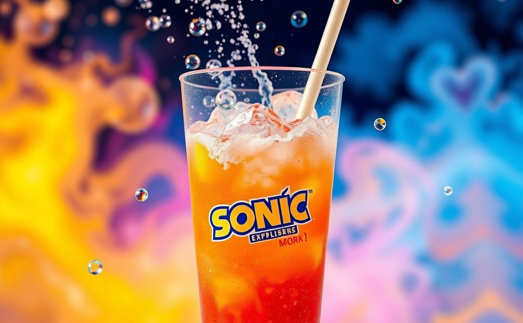 Sonic drink with bubbles and vibrant colors