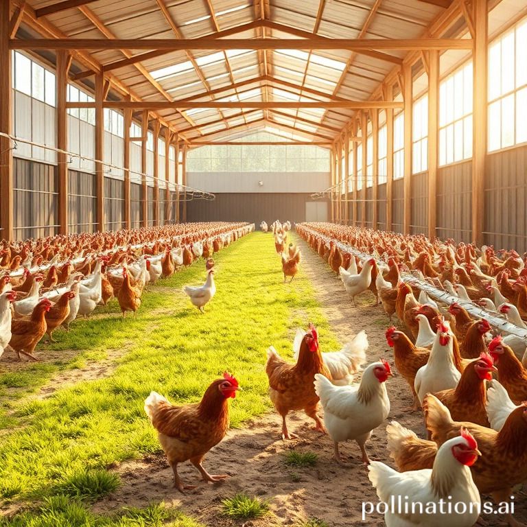 Meat chicken coop setup.