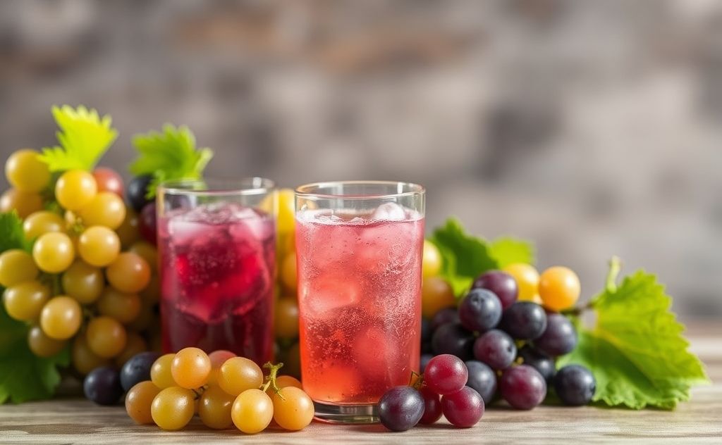 Sparkling grape juice with wine-like flavors