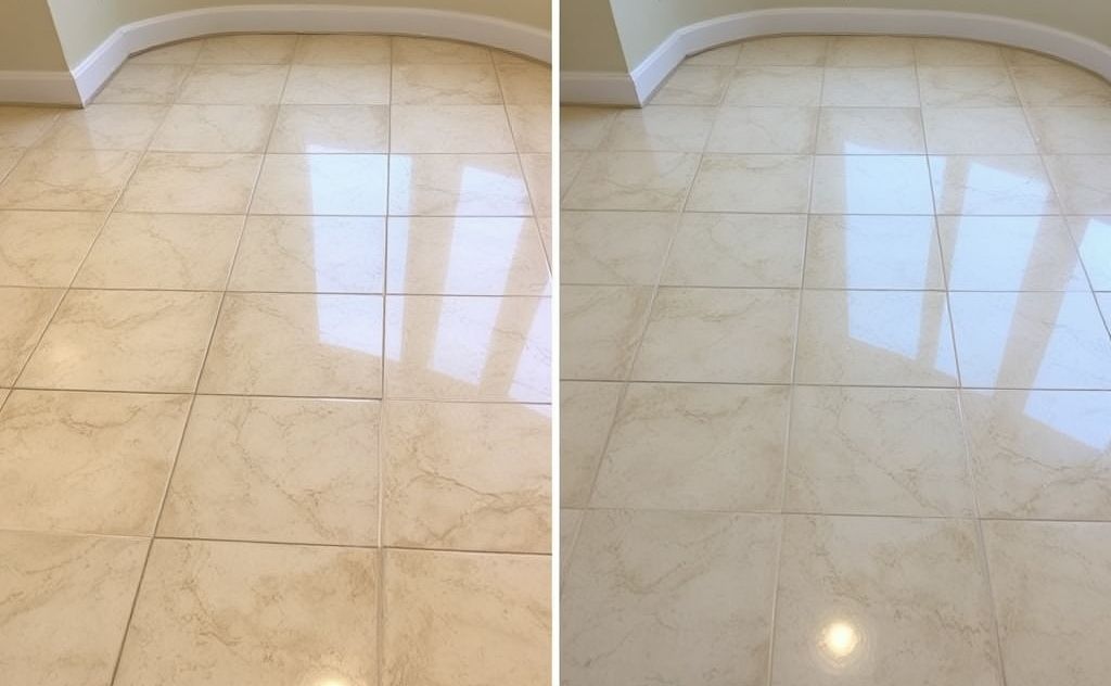 Sparkling tile floors with clean grout