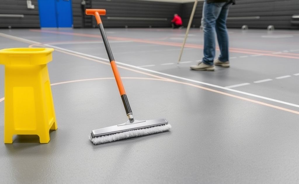 Specialized tools for cleaning rubber gym floors