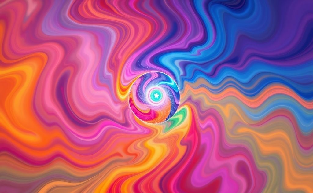 Spinning chakras in vibrant, swirling colors