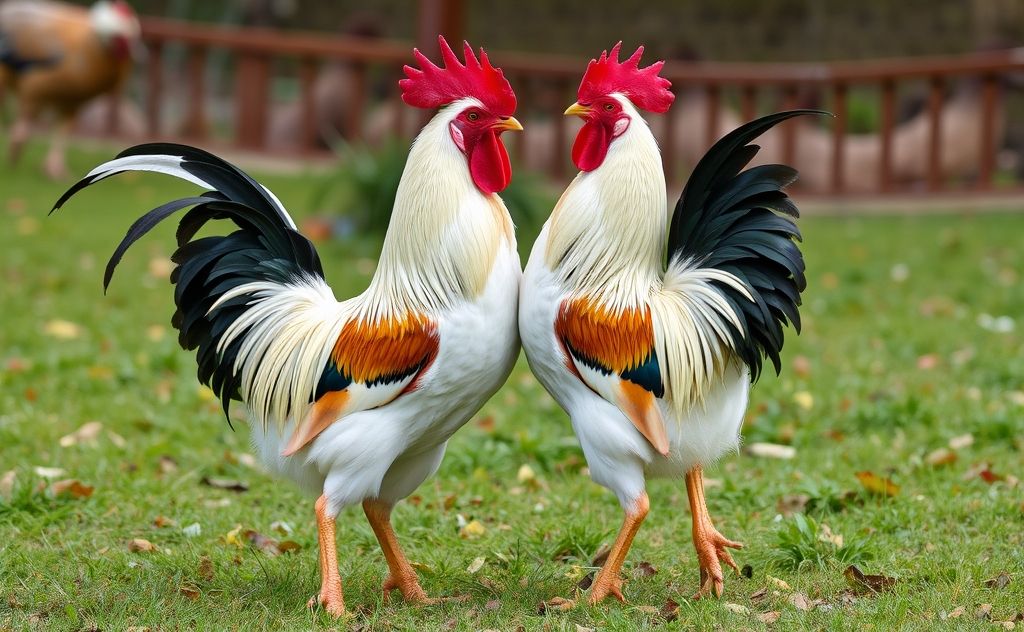 Spring roosters display mating behaviors