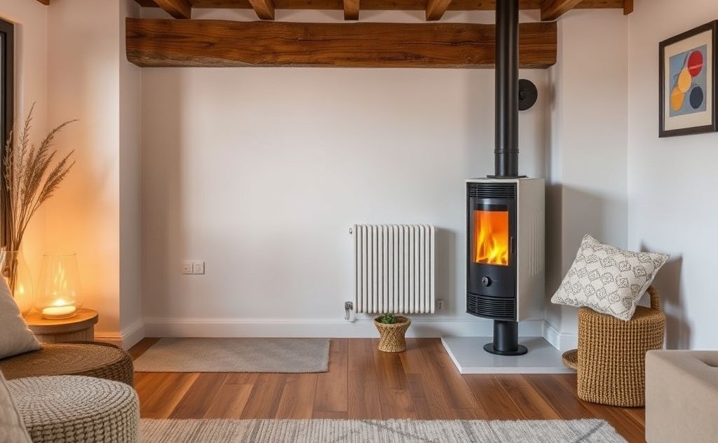 Stadler Form Anna Heater in a cozy home setting