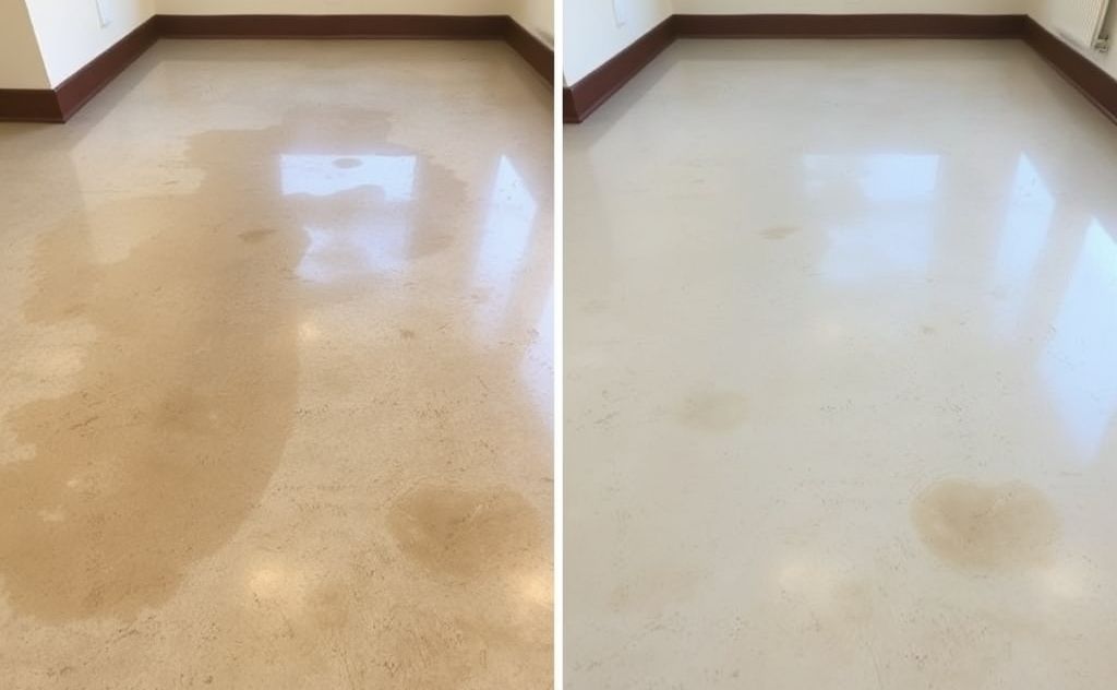 Stains on polished concrete floors removal tips