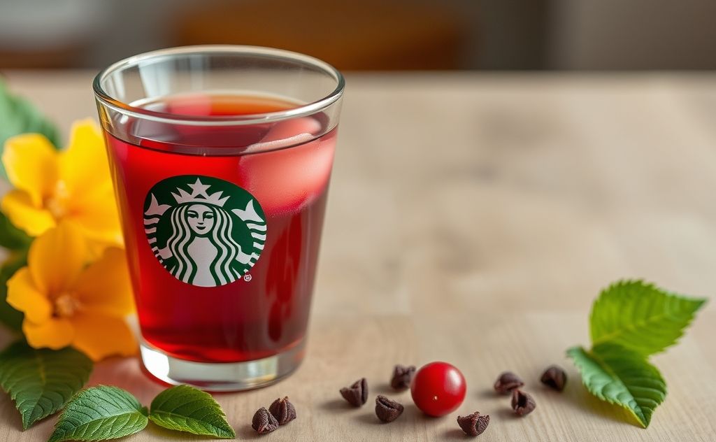 Starbucks Hibiscus Tea with caffeine details