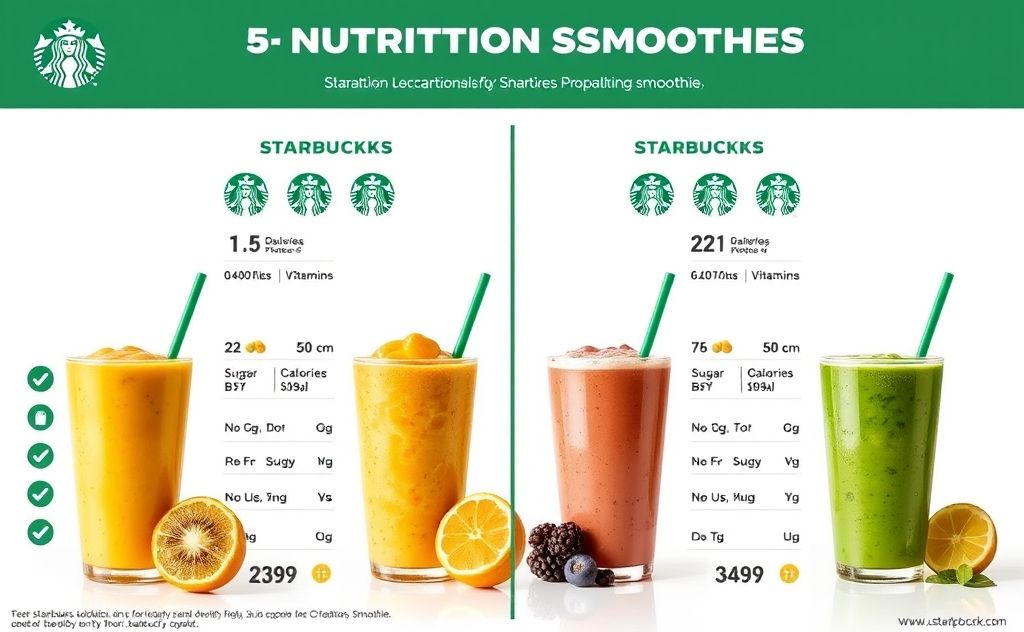 Starbucks smoothies nutrition comparison