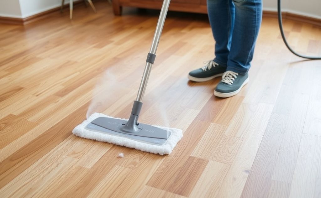 Steam mop engineered hardwood floors safely