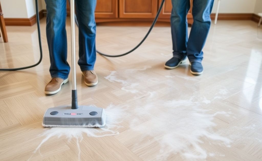 Steaming floors cleans better than mopping.