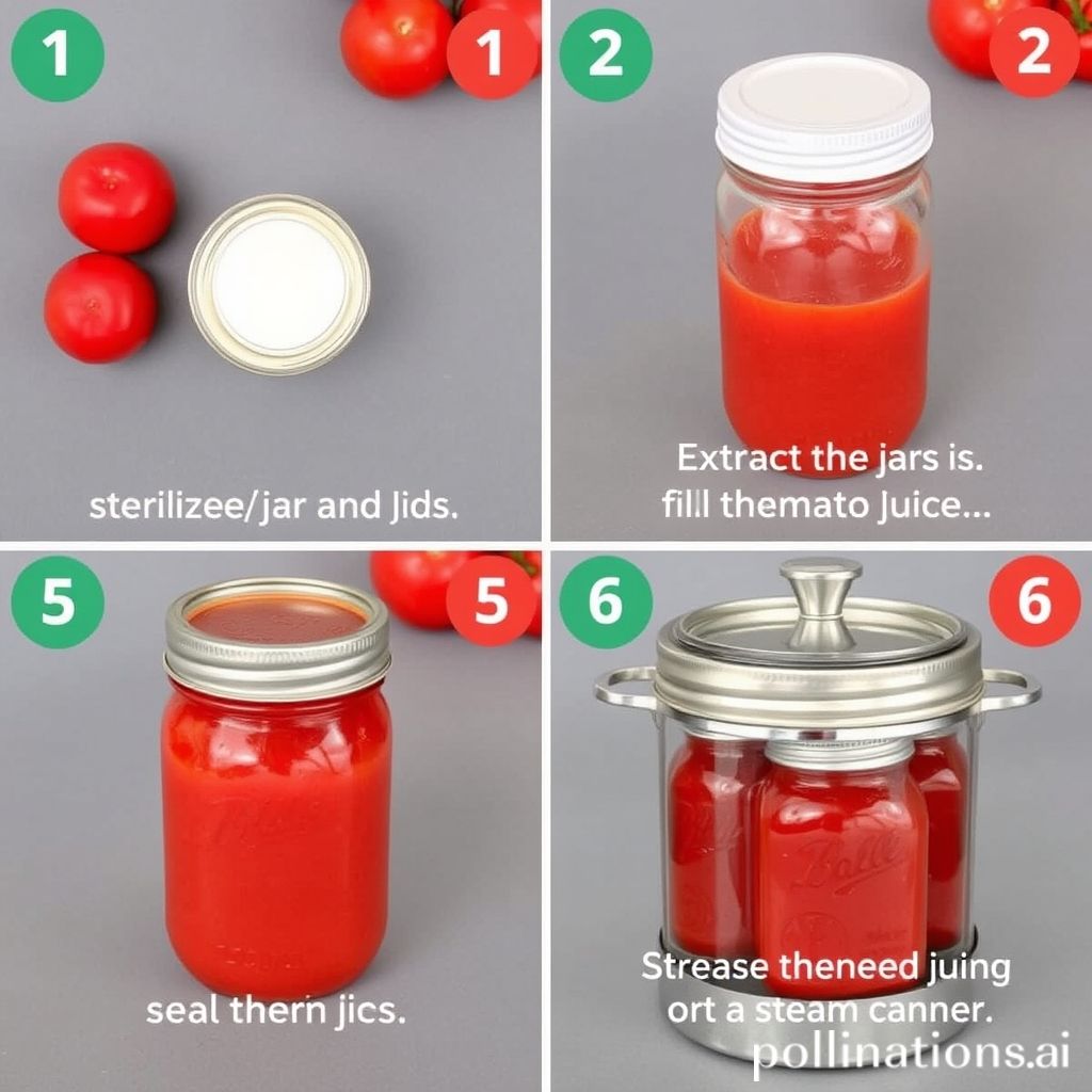 Steam Canning: Steps to Preserve Tomato Juice in Jars