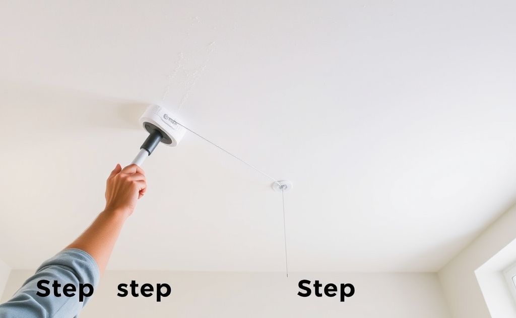 Step by step cleaning high ceiling dust