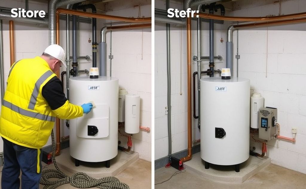 Step by step cleaning hydronic boiler process