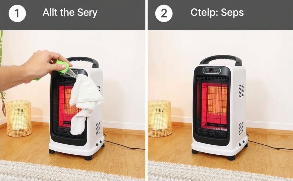 Step by step cleaning infrared portable heater