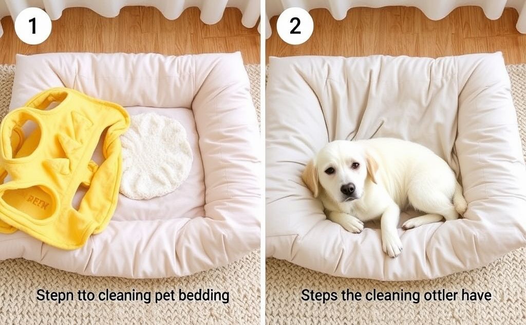 Step by step cleaning pet bedding methods
