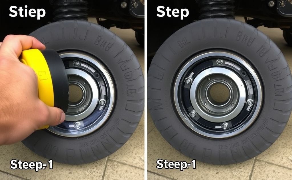 Step by step cleaning vacuum wheels bearings