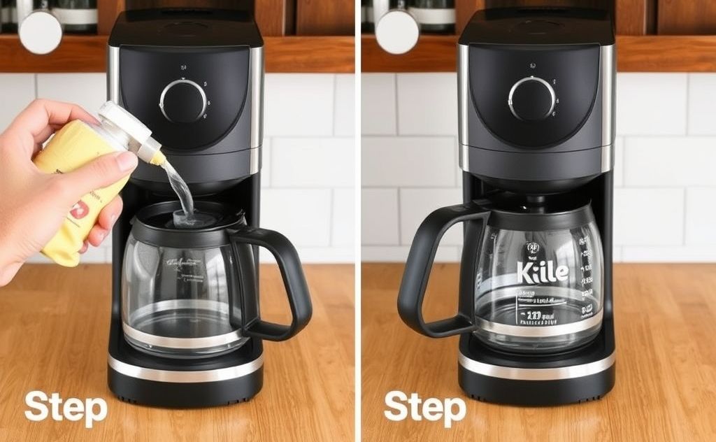 Step by step deep clean coffee maker
