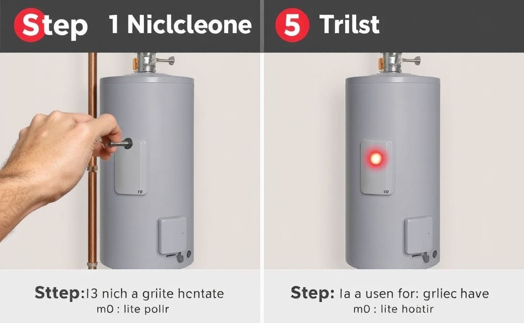 Step by step guide to ignite water heater red light