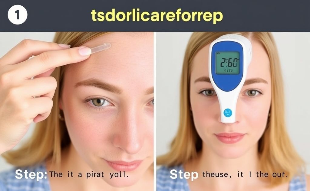 Step by step guide using forehead thermometer