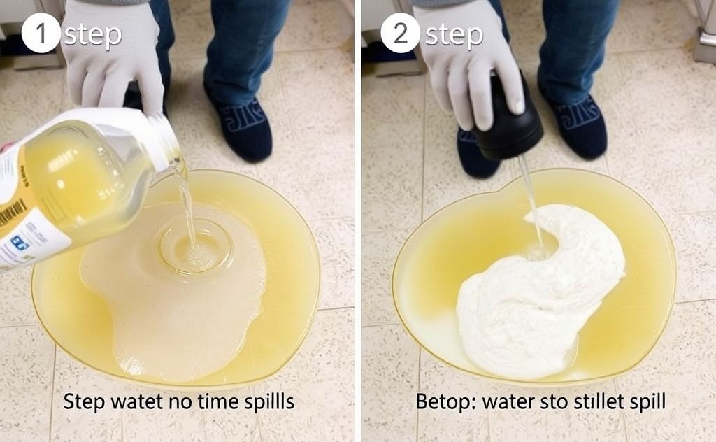 Step by step liquid spill removal process