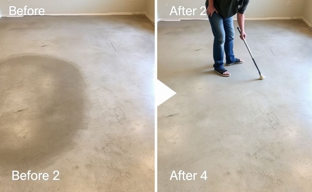 Step by step polished concrete floor cleaning