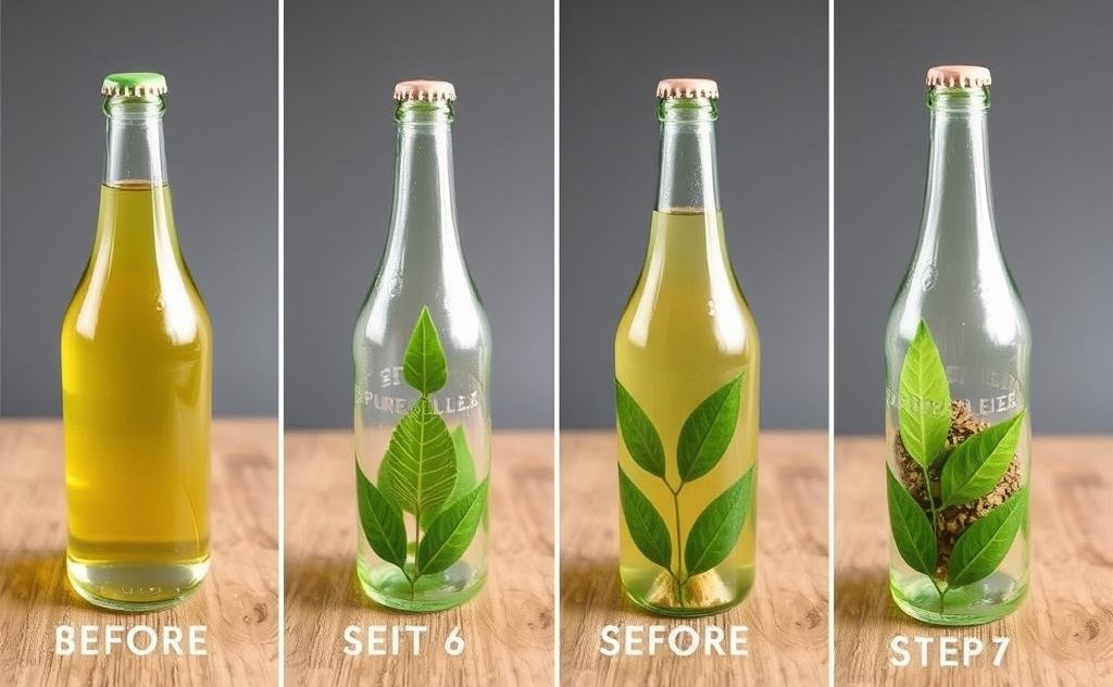 Step by step recycling Pure Leaf Tea bottles