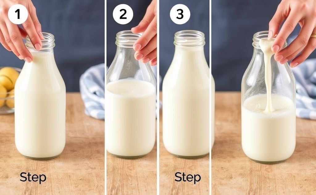 Step by step shaking milk bottle methods