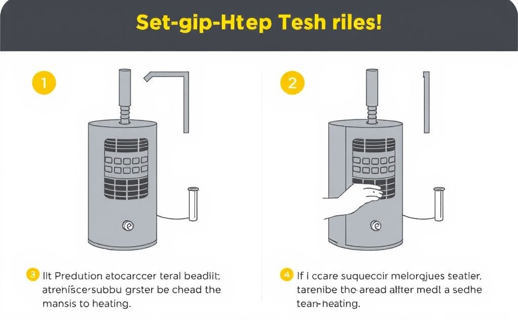 Step-by-step guide to gas heater operation process.