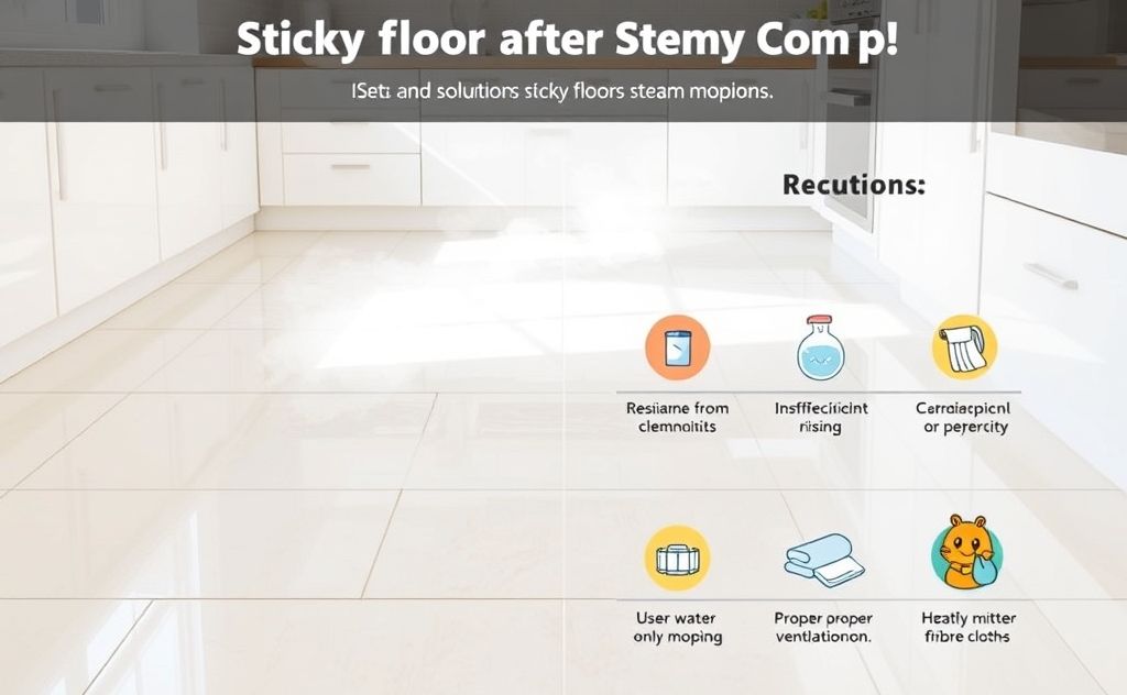 Sticky floor after steam mopping causes and solutions