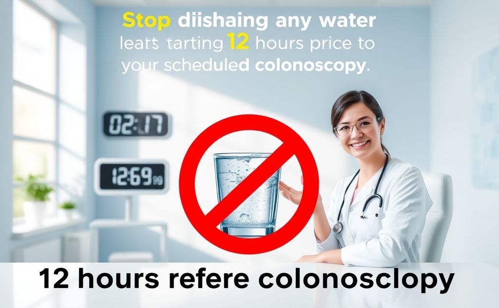 Stop drinking water 12 hours before colonoscopy