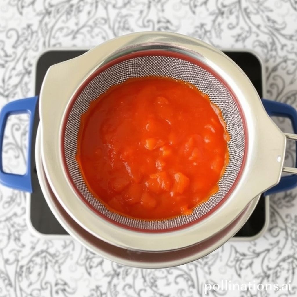 Straining Tomato Sauce for a Smooth Texture
