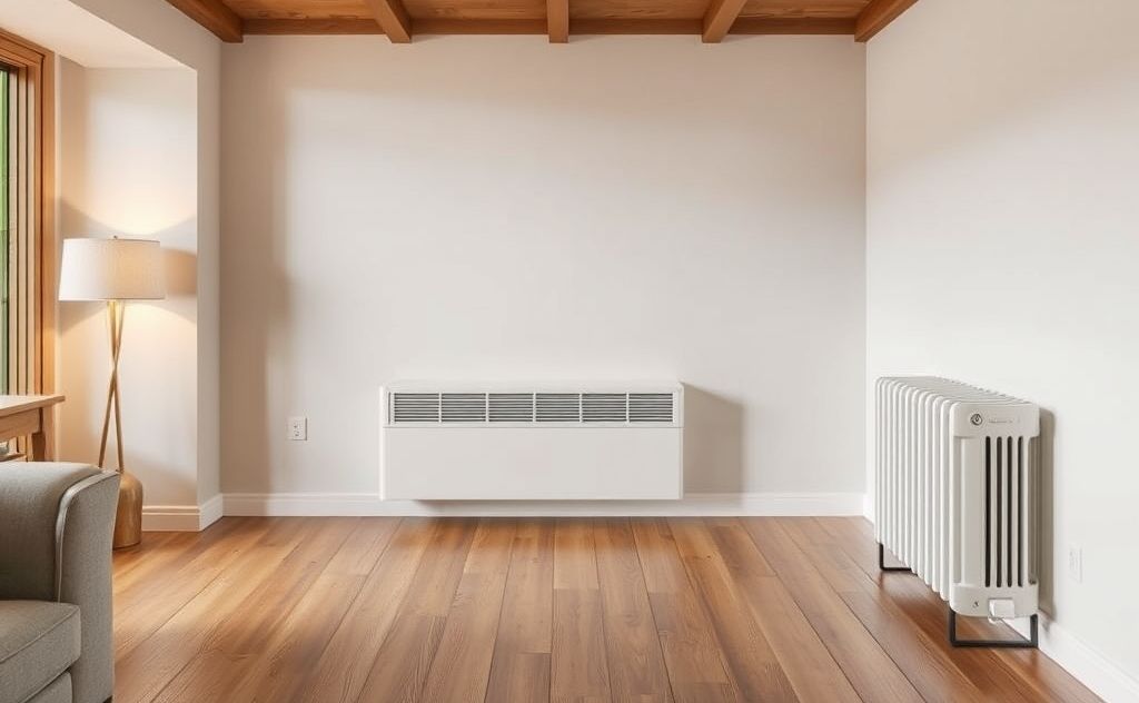 Strategic heating placement enhances interior design.
