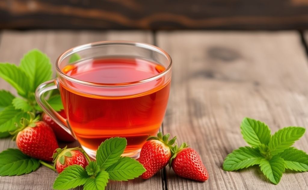 Strawberry leaves tea for health benefits